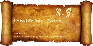 Mozolányi Zolna névjegykártya